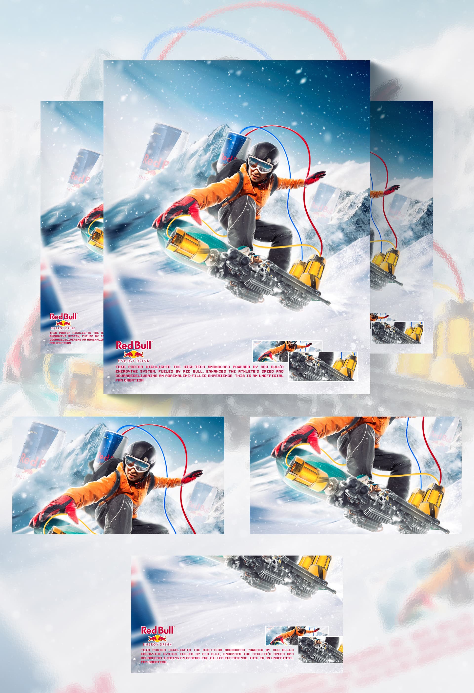 Red Bull Snowboard Concept Poster Design 2