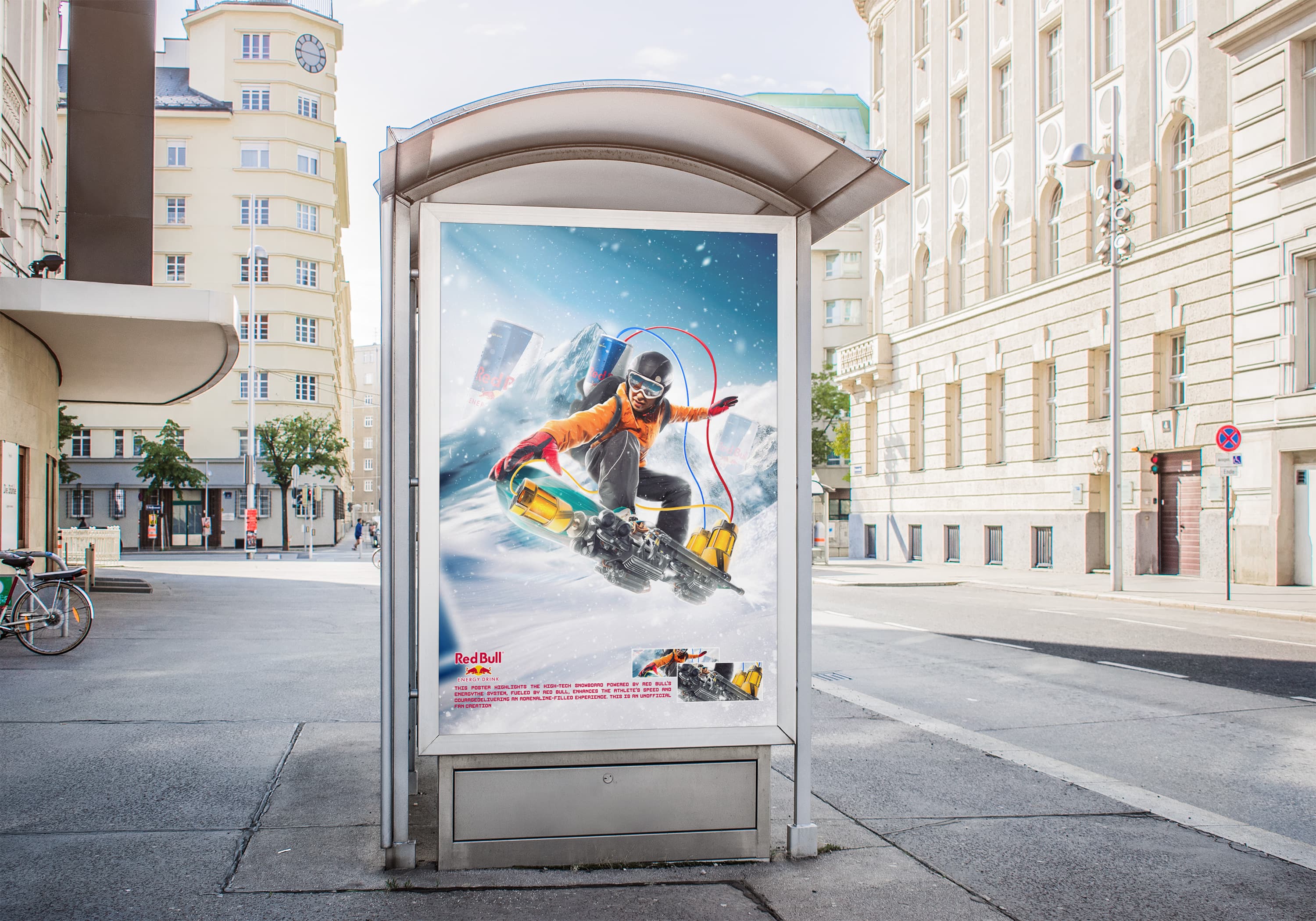 Red Bull Snowboard Concept Poster Design 3
