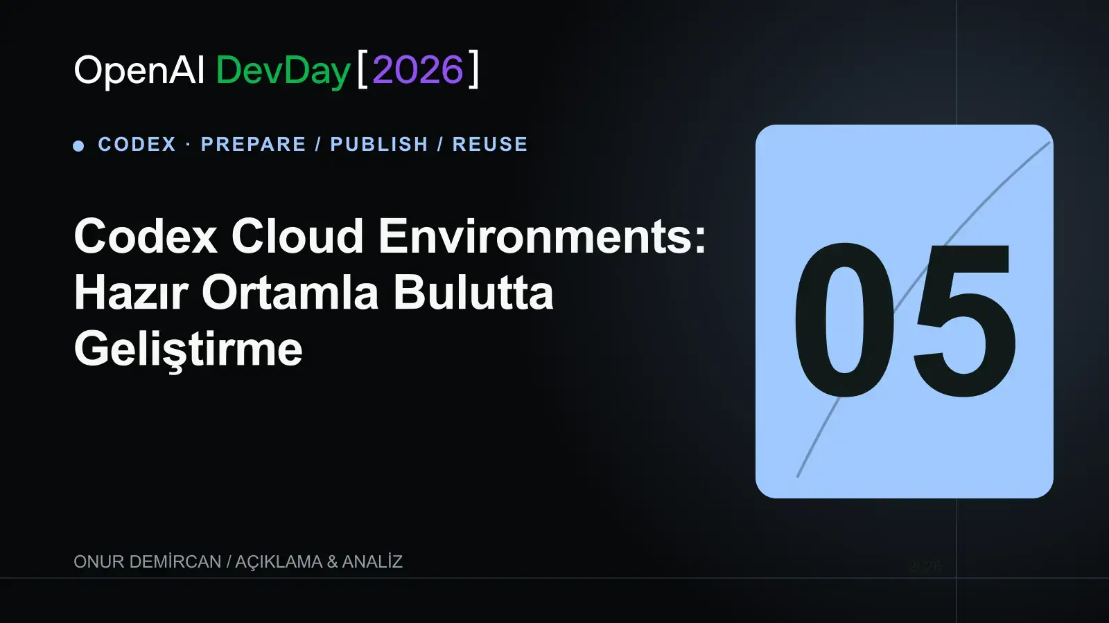 Codex Cloud Environments: Hazır Ortamla Bulutta Geliştirme için OpenAI DevDay 2026 resmî kelime işaretiyle hazırlanmış editoryal kapak