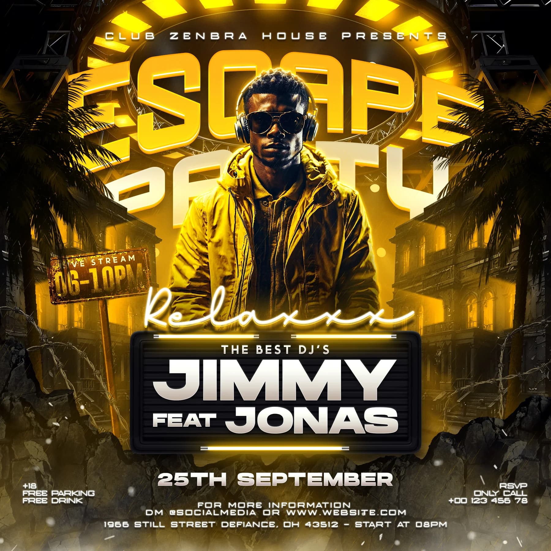 Escape Party Dj Night Club Party Flyer Social Media 1
