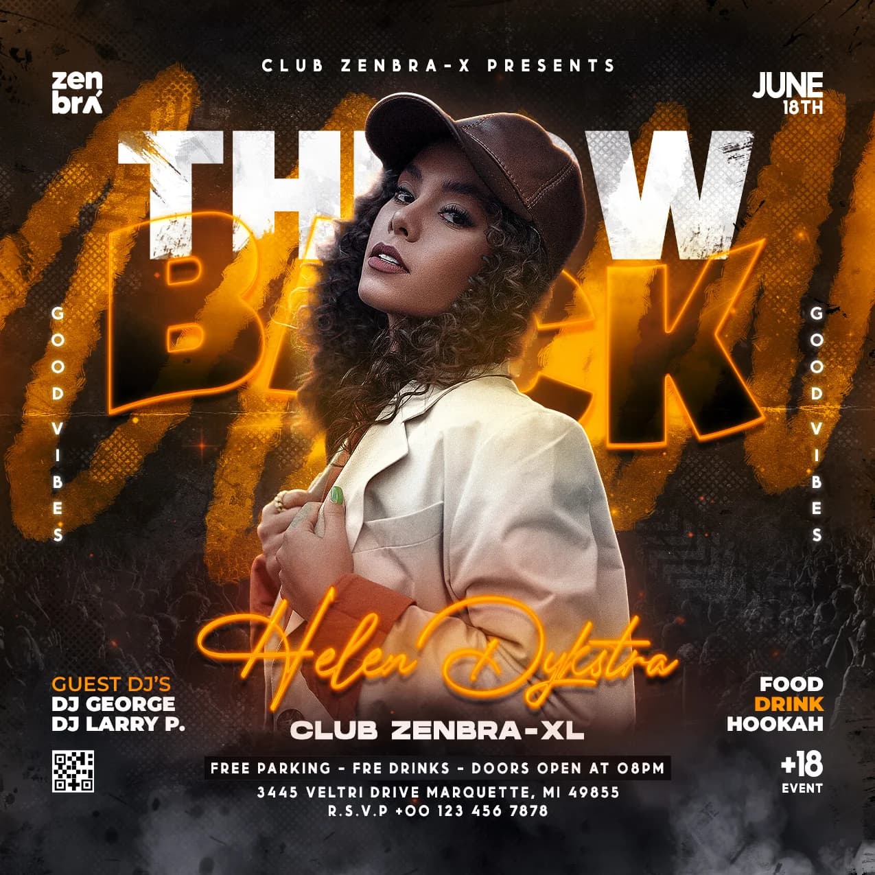 Night Club Dj Party Flyer, Social Media Template 1