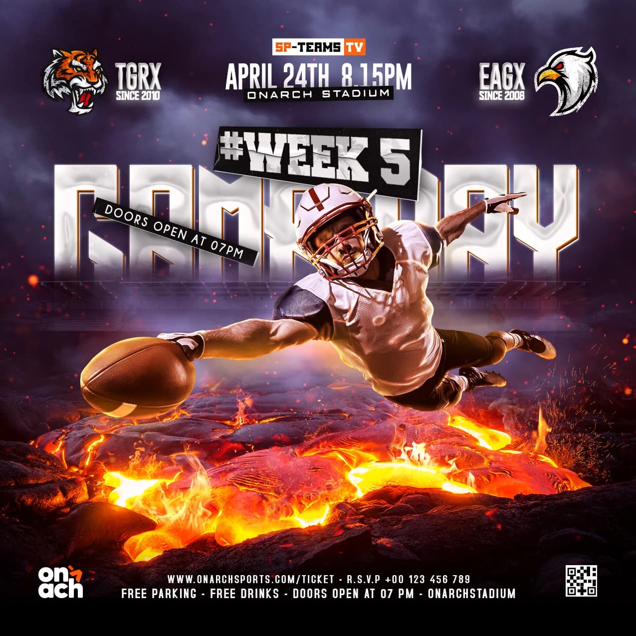 American Football Week 5 Fire Flyer cover