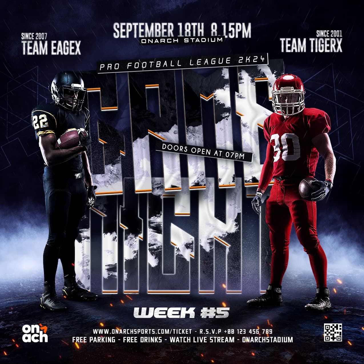 American Football Week 5 Night Duel Flyer cover