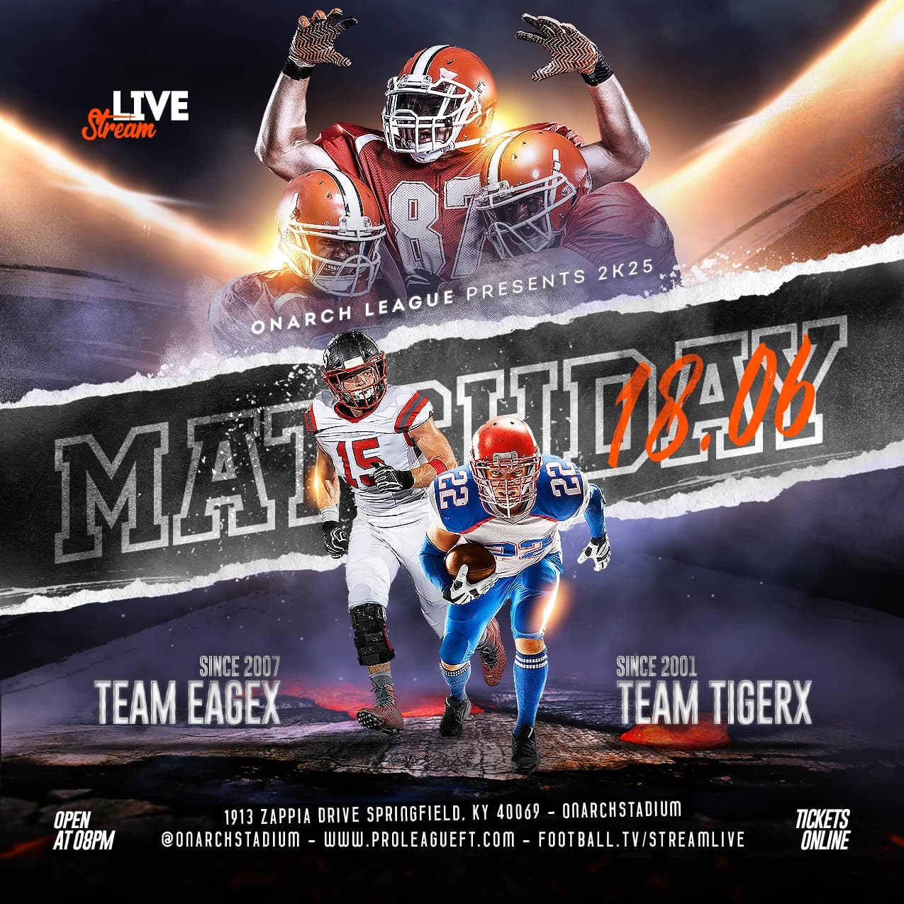 American Football Torn Paper Matchday Flyer cover