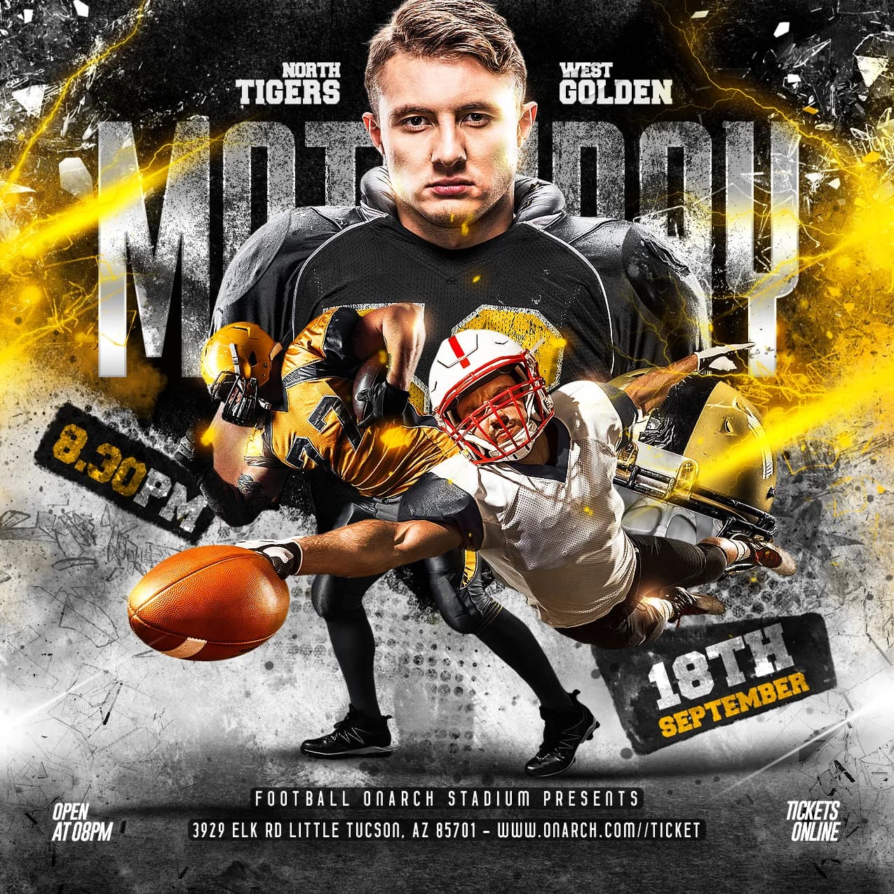 American Football Golden Matchday Flyer cover