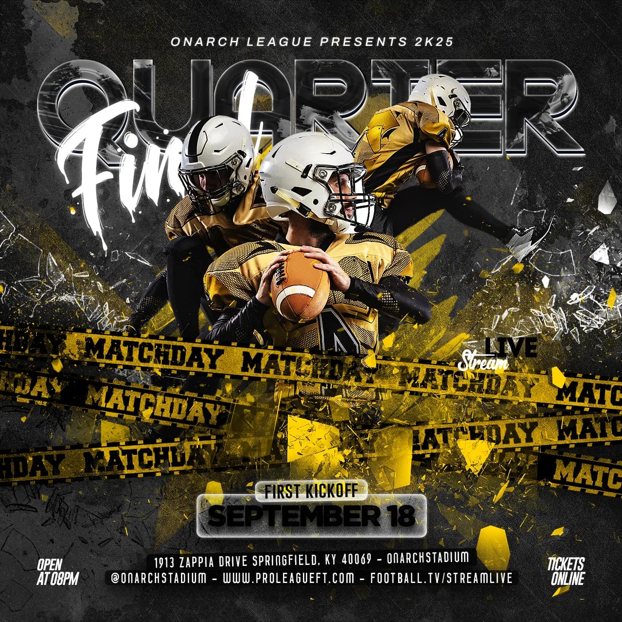 American Football Quarter Final Flyer cover