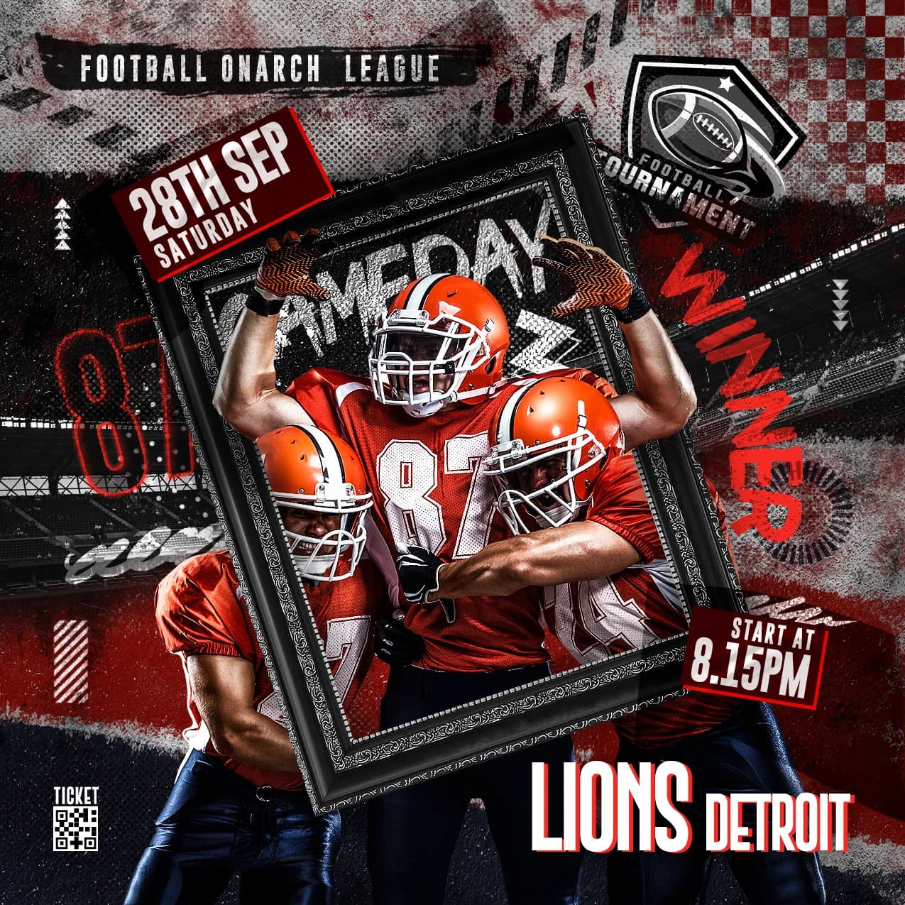 American Football Tournament Frame Flyer cover