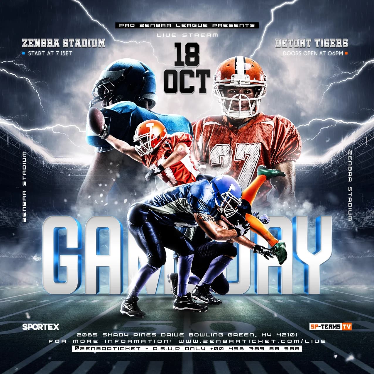 American Football Gameday Clash Flyer cover