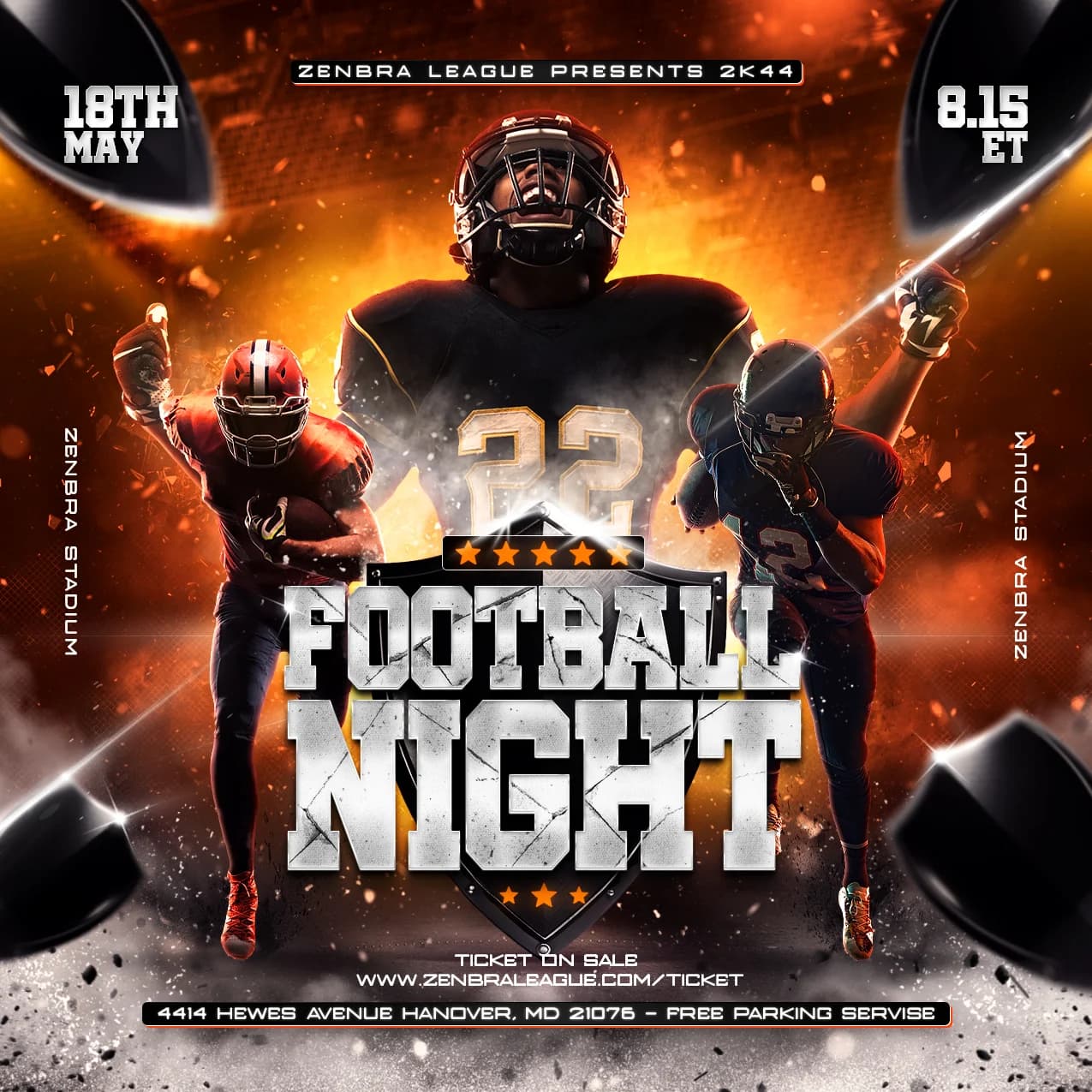 American Football Night Stadium Flyer cover
