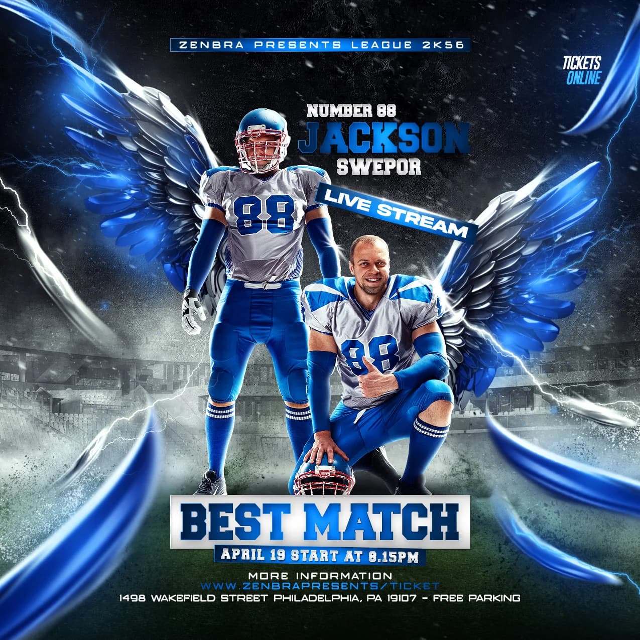American Football Best Match Wings Flyer cover