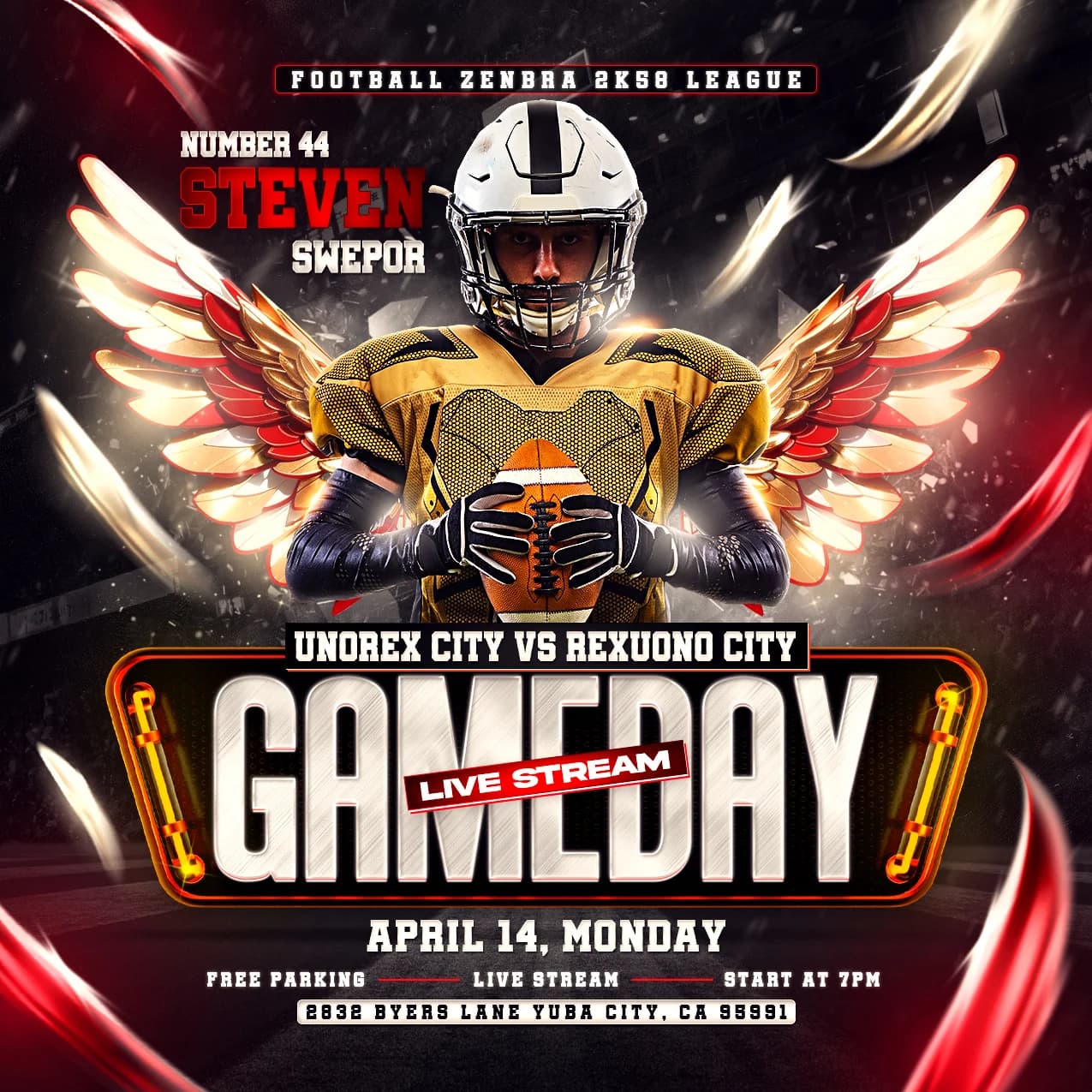 American Football Winged Gameday Flyer cover