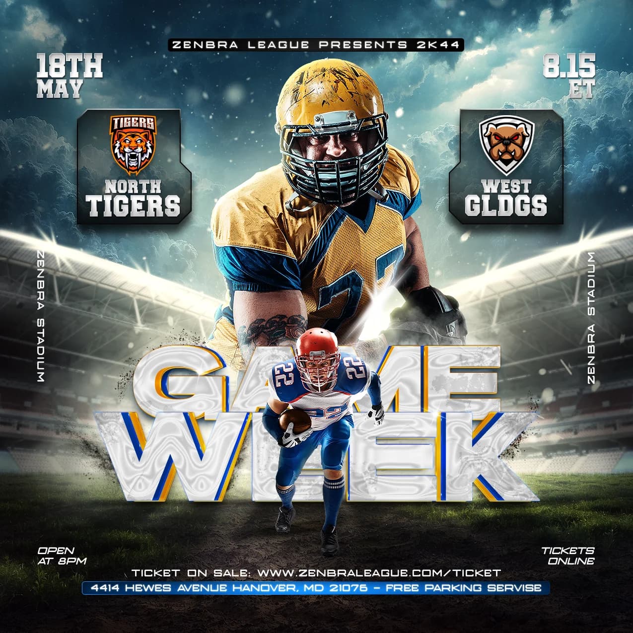 American Football Navy Game Week Flyer cover
