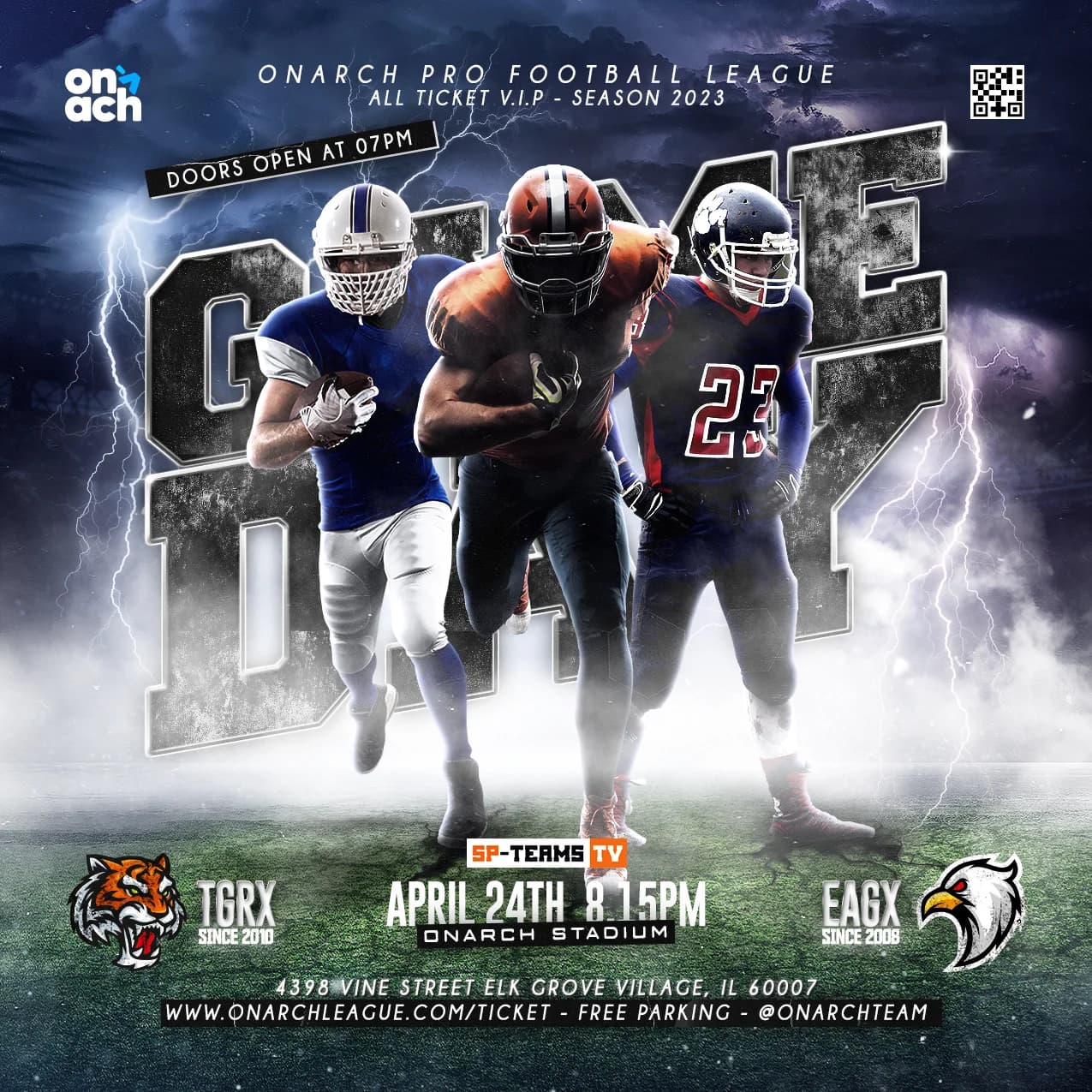 American Football Grey Squad Gameday Flyer cover