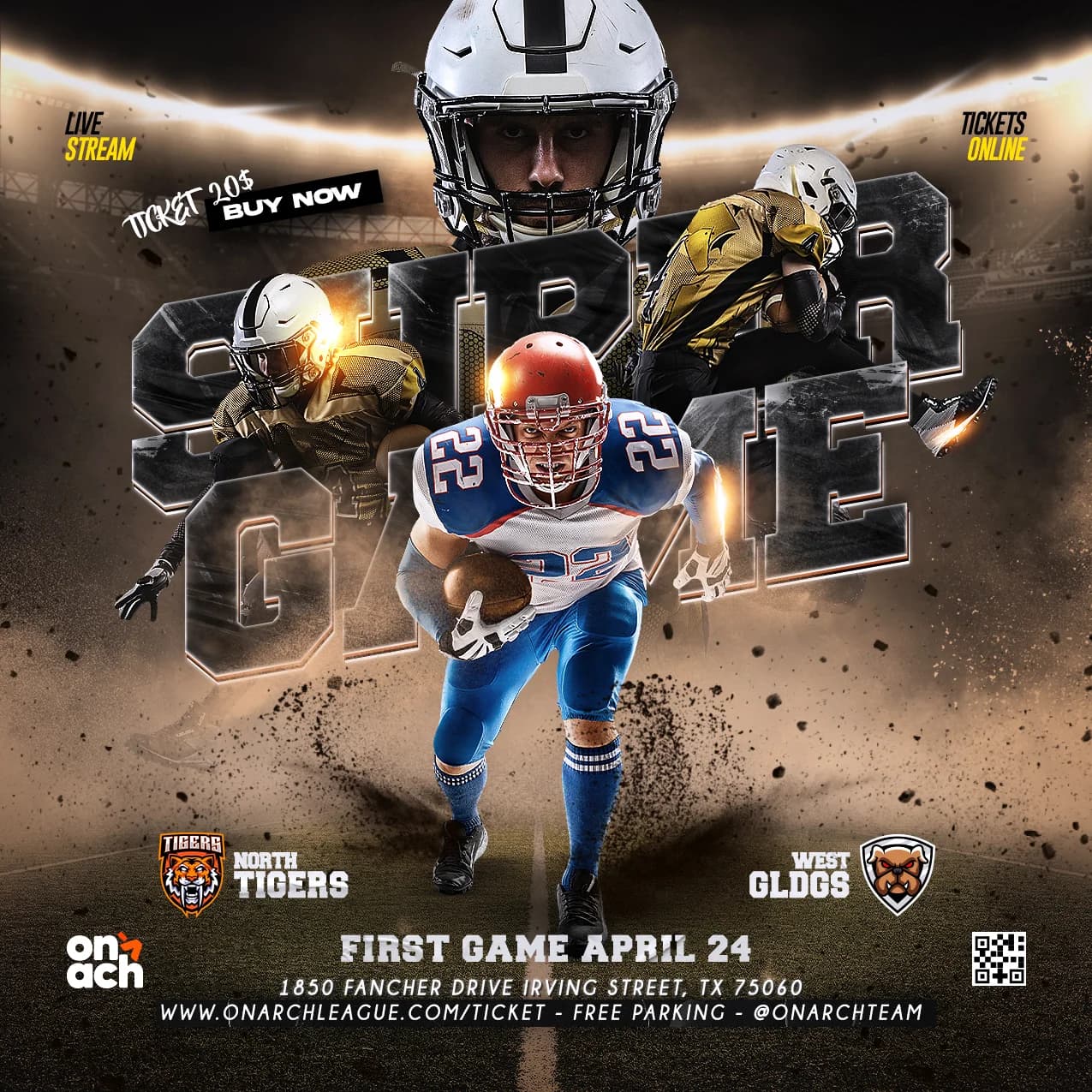 American Football Super Game Opener Flyer cover