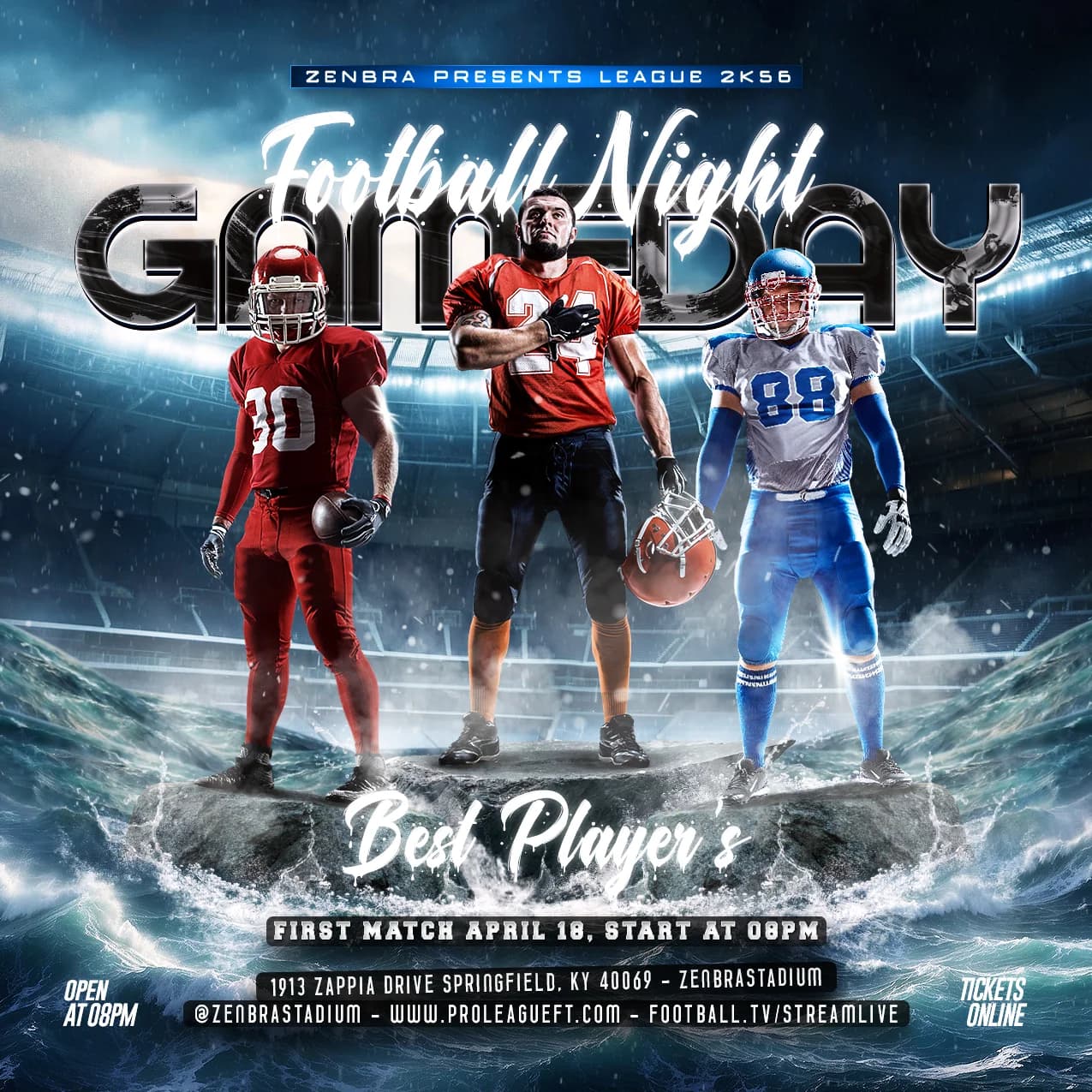 American Football Best Player Night Flyer cover