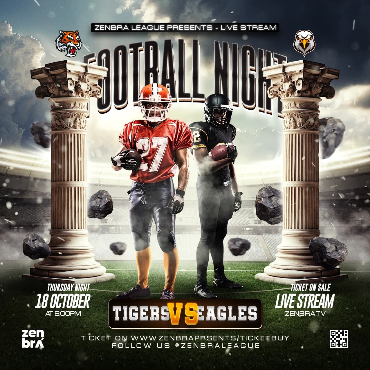 American Football Colonnade Night Flyer cover