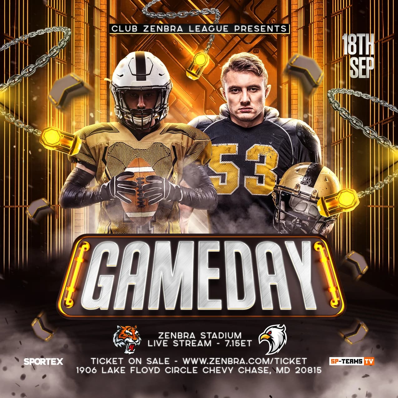 American Football Spotlight Gameday Flyer cover