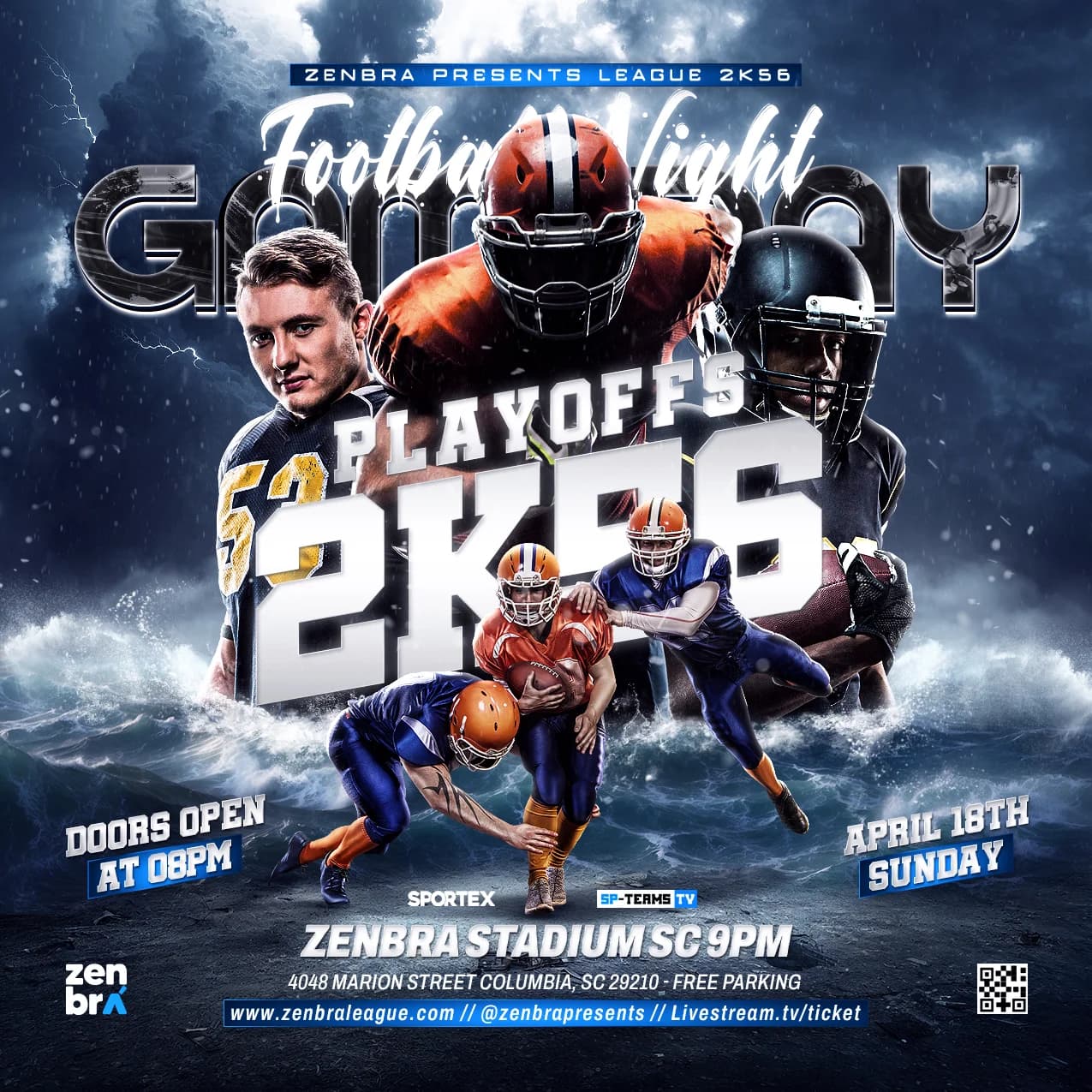 American Football Playoffs Night Flyer cover