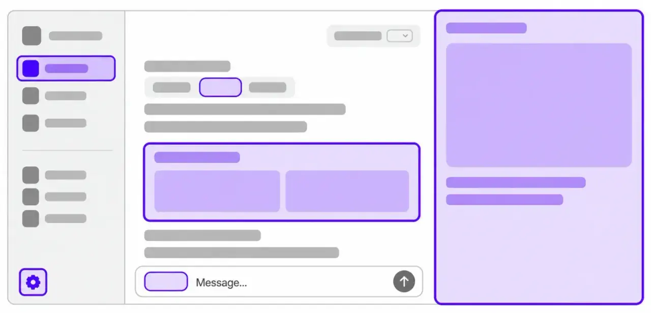 OpenAI Plugin Extensions resmî diyagramında kenar çubuğu, sohbet ve yan panel yüzeyleri
