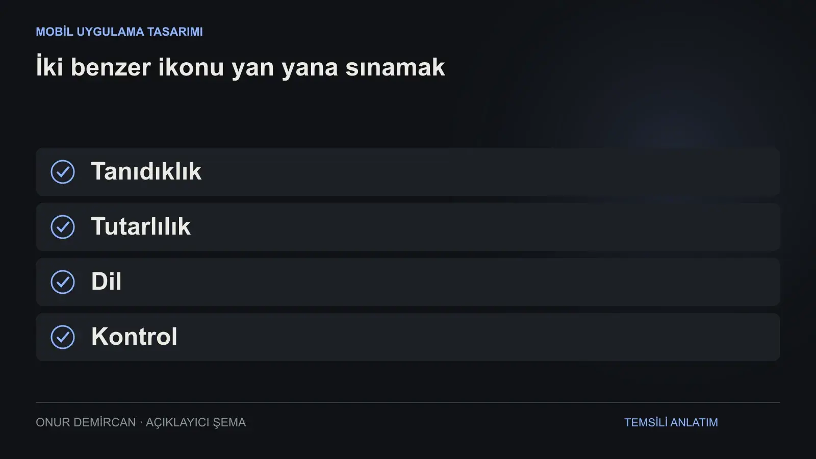 Tanıdıklık, Tutarlılık, Dil, Kontrol ilişkisini açıklayan şema