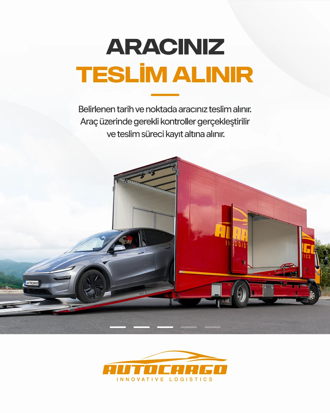 AutoCargo aracın teslim alınması aşamasının alternatif görsel düzeni