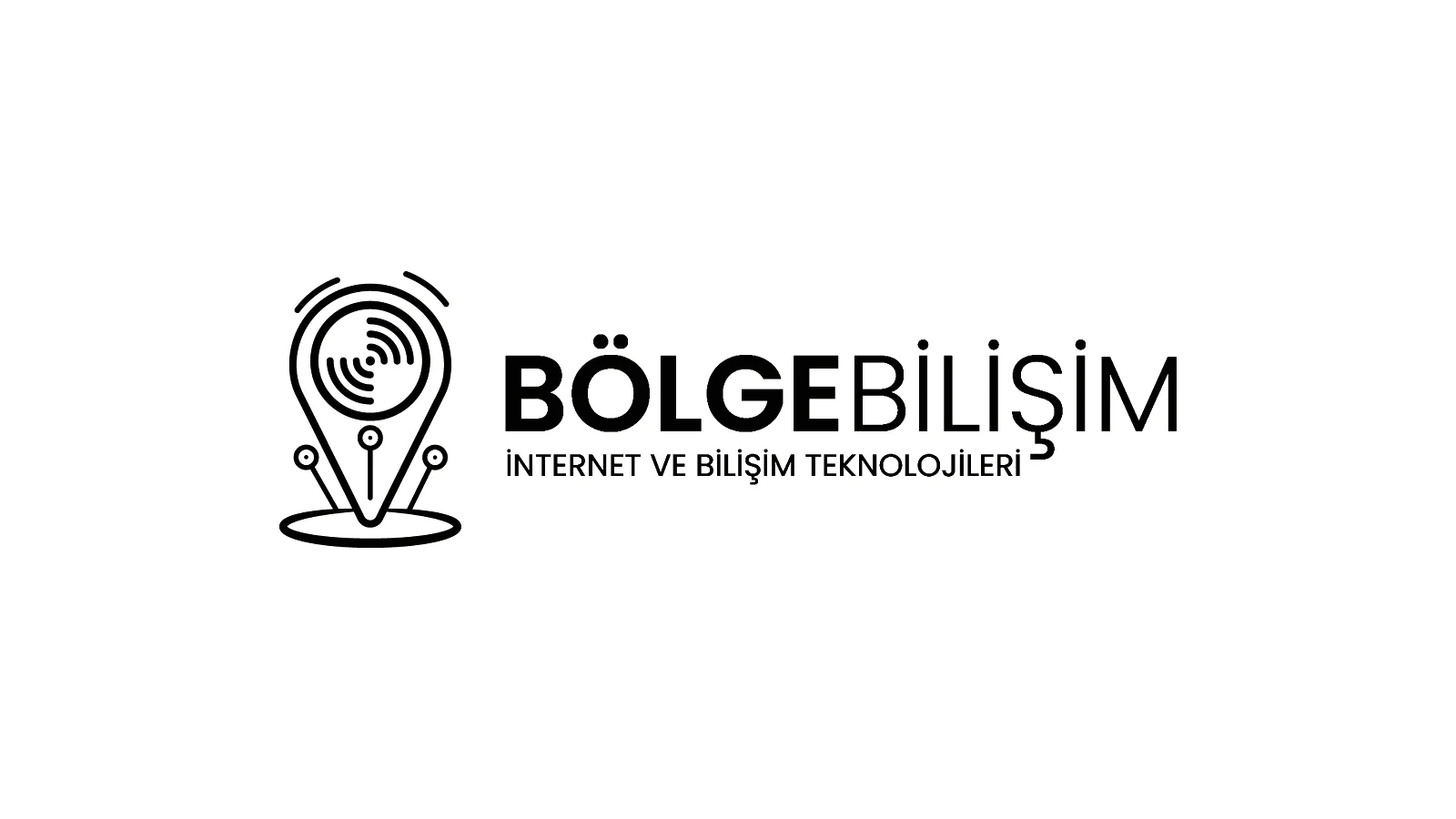 Bölge Bilişim logosunun açık zeminde siyah kullanımı