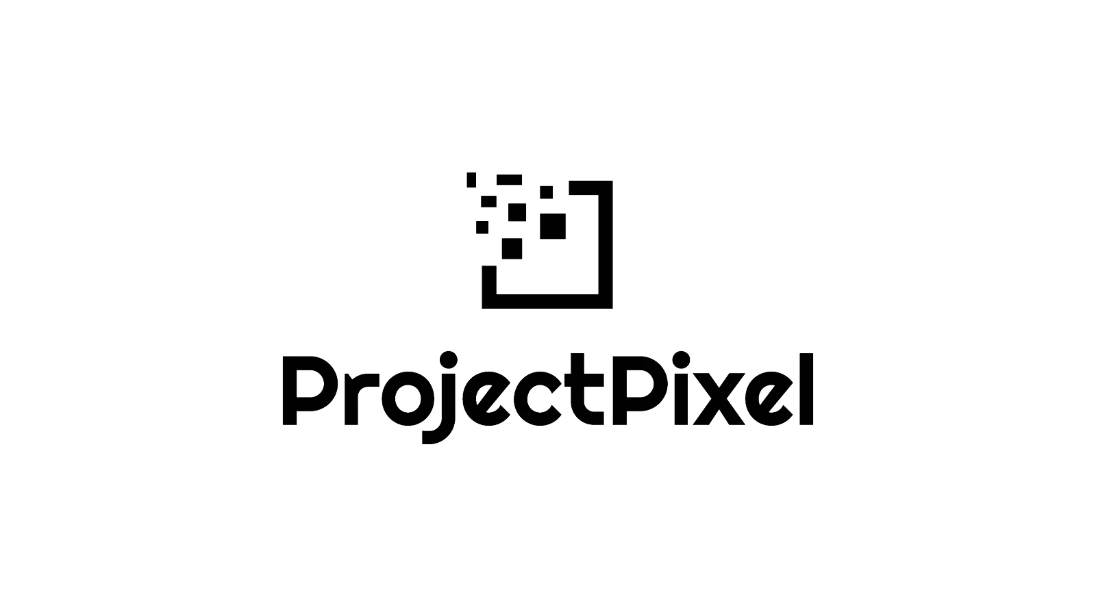 ProjectPixel logosunun açık zeminde siyah kullanımı