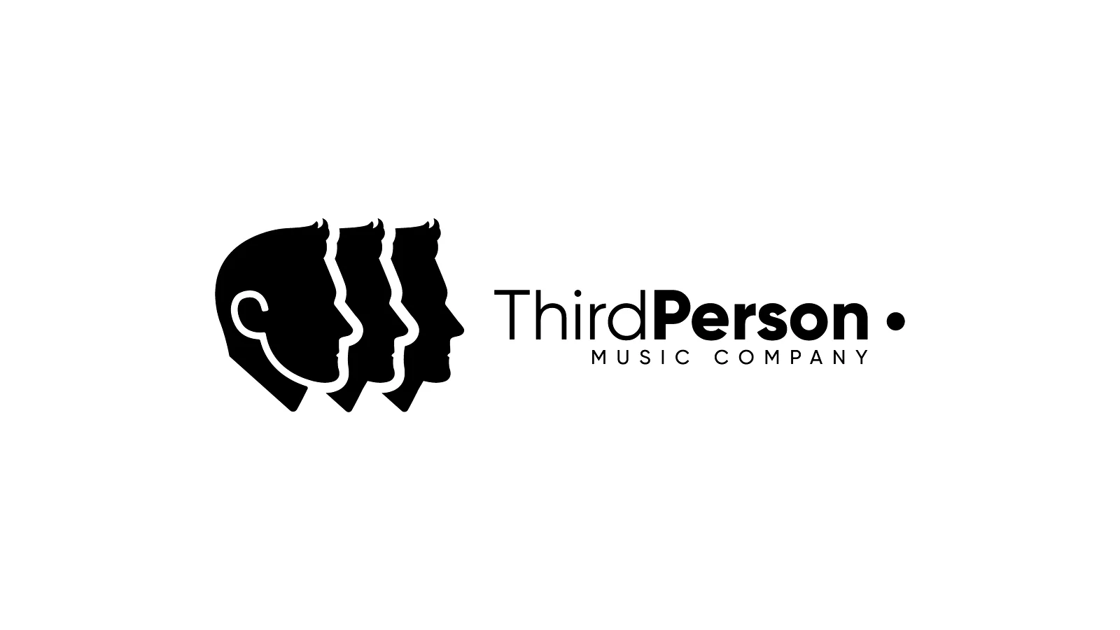 ThirdPerson Music Company logosunun açık zeminde siyah kullanımı