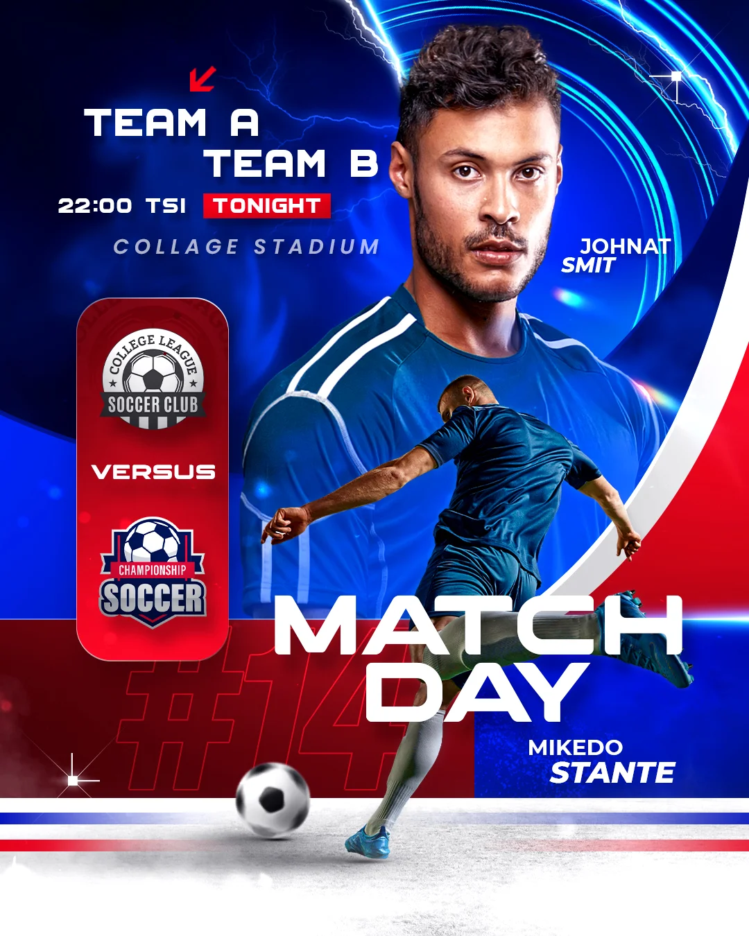 Football Team Instagram Social Media Template Kit preview 1