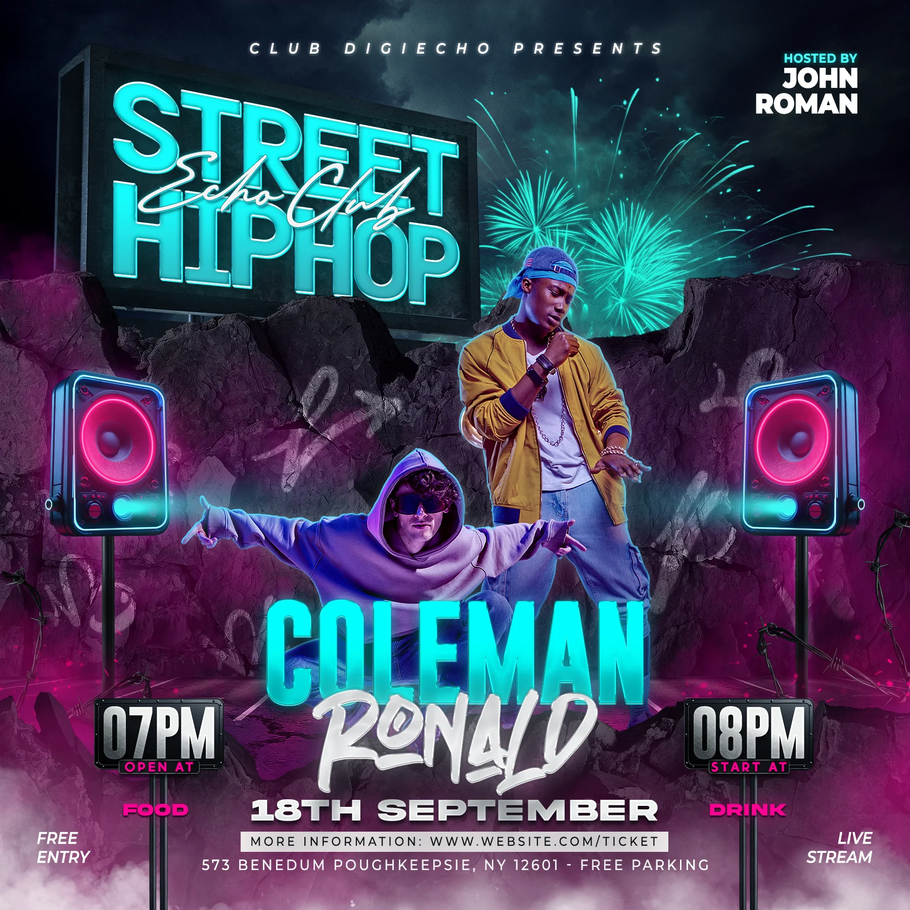 Hip Hop Party Dj Night Club Party Flyer Social Media preview 1