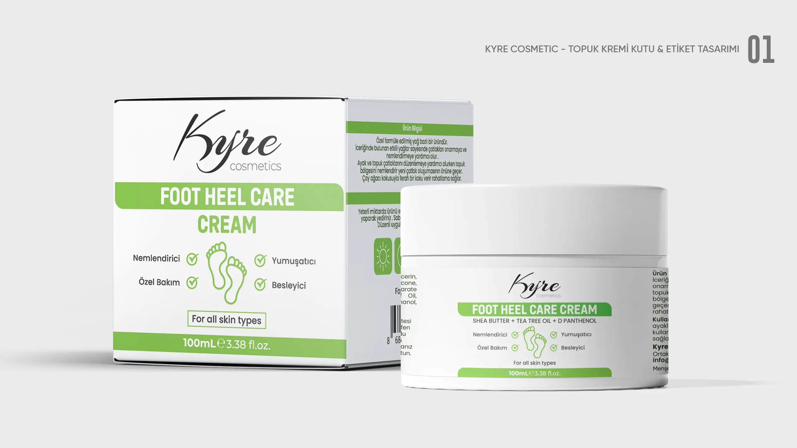 Kyre Topuk Kremi kutu ve etiket tasarımı 01